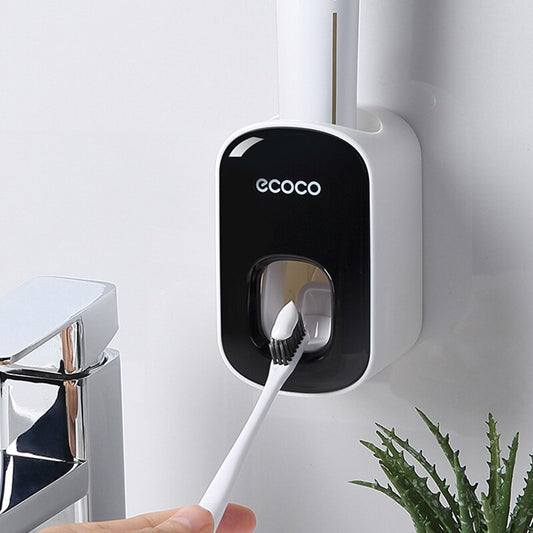 Automatic Toothpaste Dispenser Dust-Proof Toothbrush Holder Wall Mount Stand Bathroom Accessories Set Toothpaste Squeezer